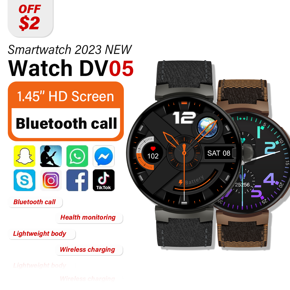 Theo dõi nhịp tim Smartwatch sạc không dây màn hình HD 1,45 inch cho phụ nữ thể thao và thể dục nam Smartwatch