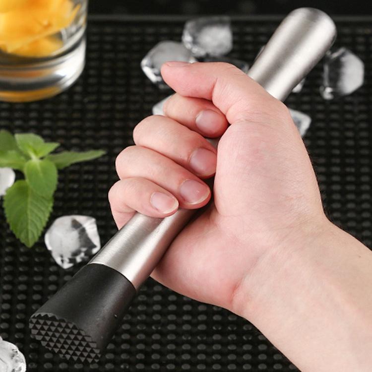 Chày bar dầm pha chế inox 20cm đầu nhựa cao cấp (chất liệu inox 304)