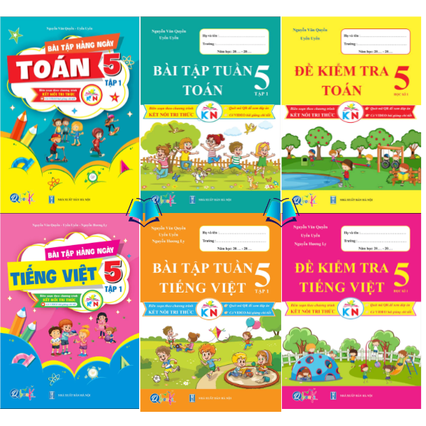 Sách - Bộ Sách Bài Tập Và Đề Kiểm Tra Toán + Tiếng Việt Lớp 5 Học Kì 1 - Kết Nối