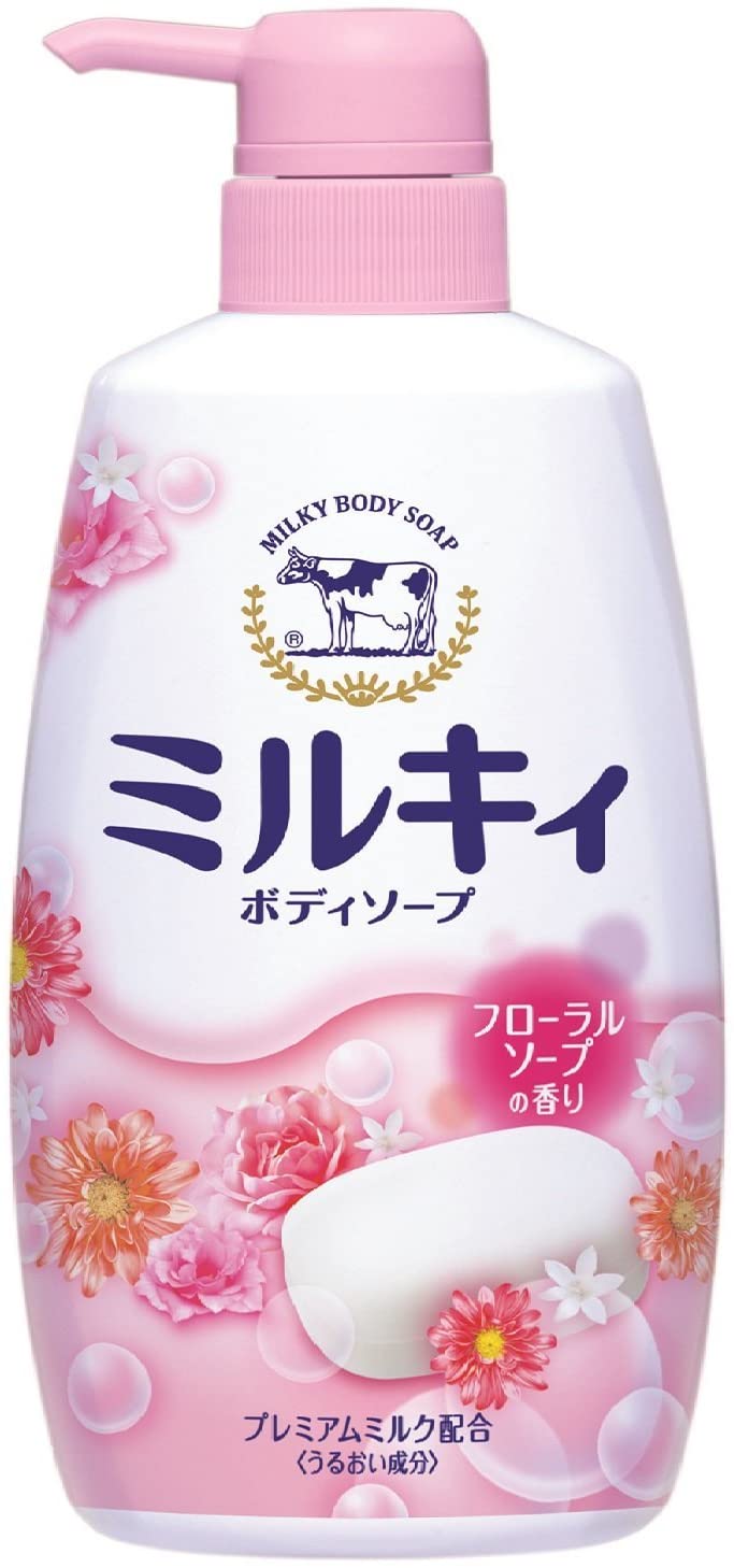 Sữa Tắm Cow Milky Body Soap Nhật Bản 550ml - Hương Hoa Hồng, Hoa Cỏ Mẫu Mới Nhất