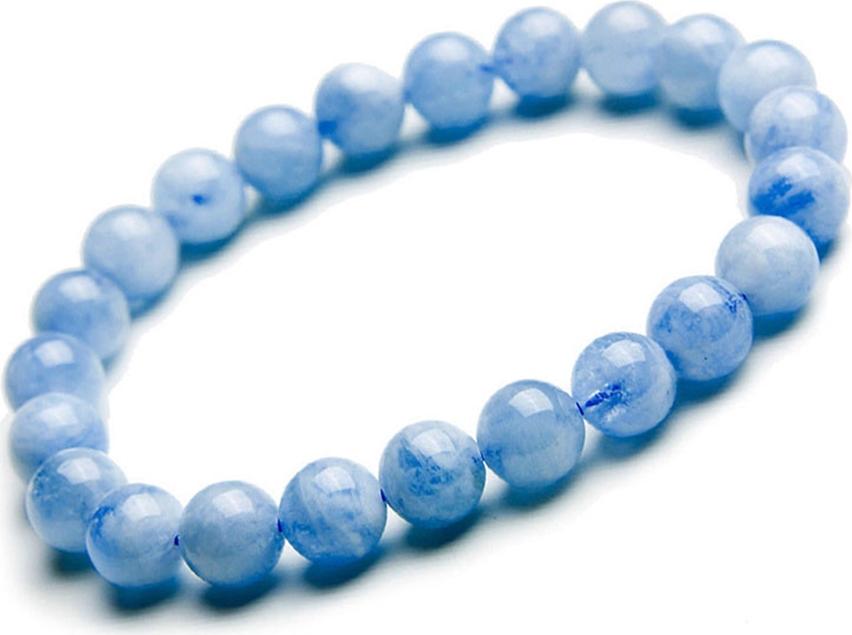 Gembank Lắc tay ngọc biển xanh aquamarine tự nhiên 8mm