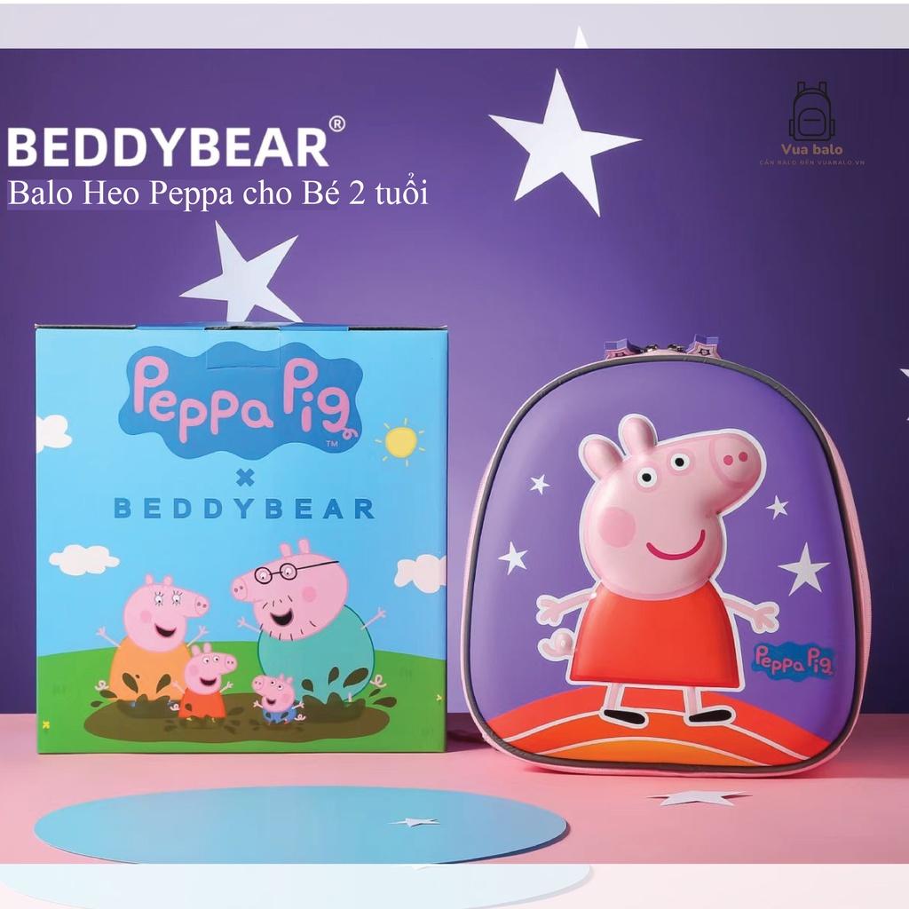 Balo Bé mẫu giáo Beddy Bear Heo PEPPA Tím phù hợp Bé từ 02 tuổi học mầm non - Họa tiết Thiết kế dây cài chống thất lạc Bé . Bảo hành chín hãng 01 năm