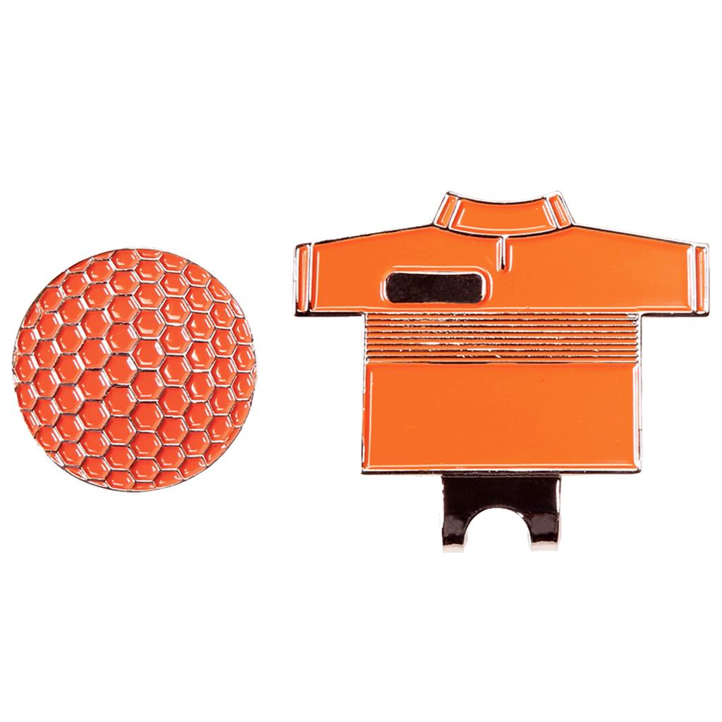 Golf Hat Clip with Detachable Magnetic Golf Ball Marker Shirt Design Orange