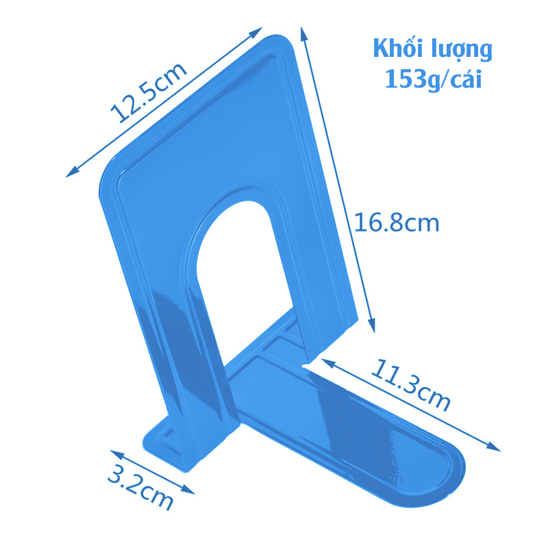 Combo 2 Giá Chặn Sách Kim Loại Để Bàn Bằng Tâm Thép Dày Đặc Có Đường Gân Chịu Lực Legaxi