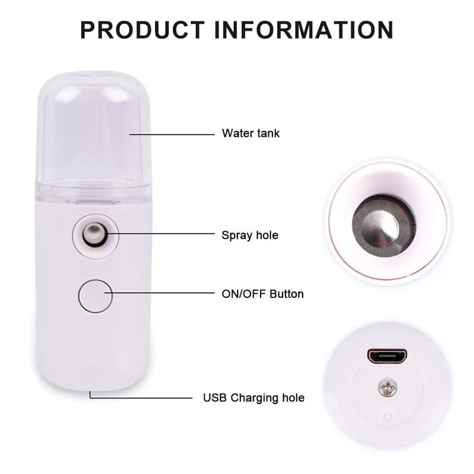 MÁY PHUN SƯƠNG MINI cầm tay xông hơi mặt Nano, máy xịt khoáng phun hơi thế hệ mới - MozaHouse