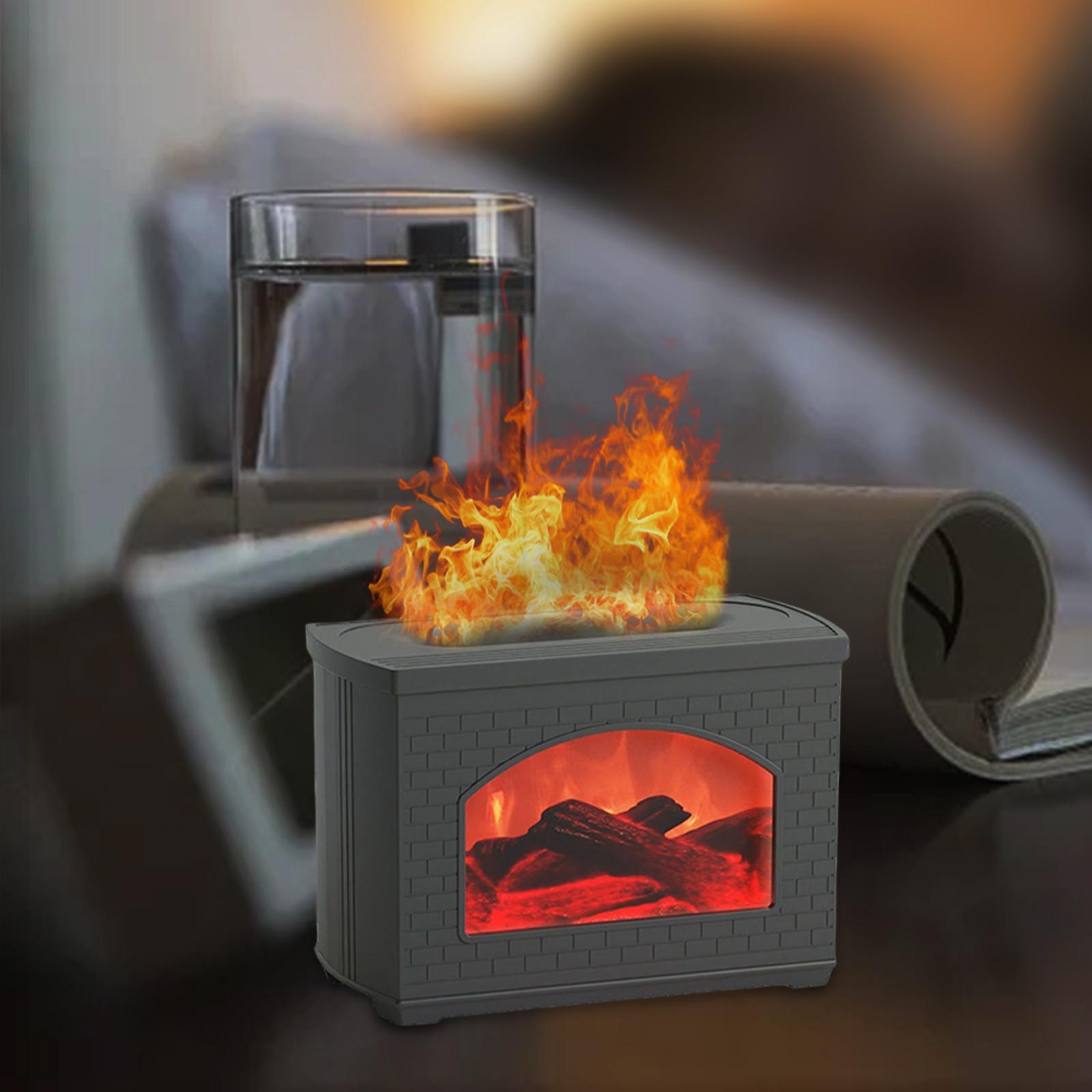 Air Humidifier USB Realistic Flame Effect Small Waterless Auto Shut-Off  Diffuser for Car office home