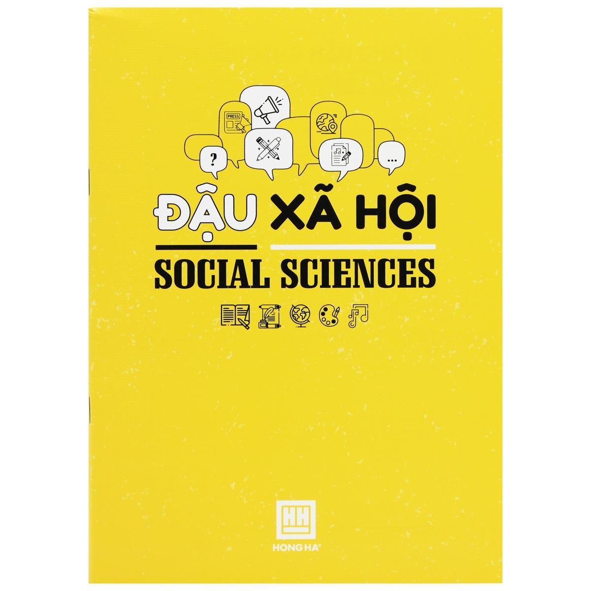 Tập Gáy Ghim Study Đậu Xã Hội - Môn Văn, Sử, Địa - Kẻ Ngang - 200 Trang 70gsm - Hồng Hà 1471 - Màu Xanh Vàng