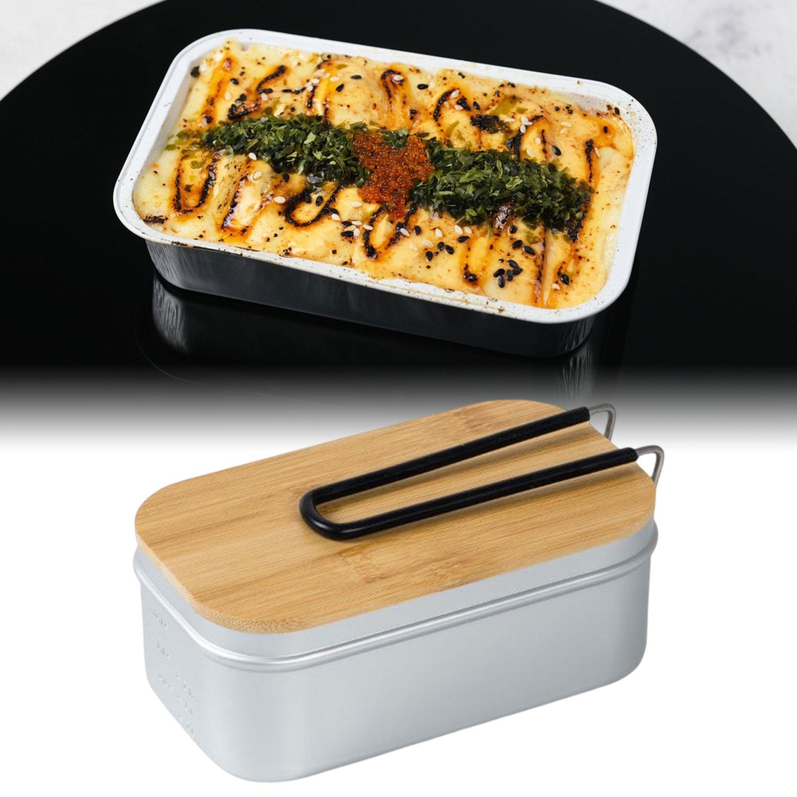 Lunch Box Durable with Lid Aluminum Alloy Lunch Container for Camping Picnic