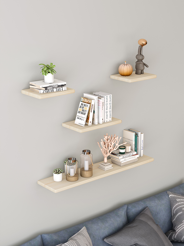 Set 3 thanh Kệ gỗ thông treo tường Giá gắn tường decor trang trí nhà cửa bền đẹp sâu 15 cm - 70x15 cm