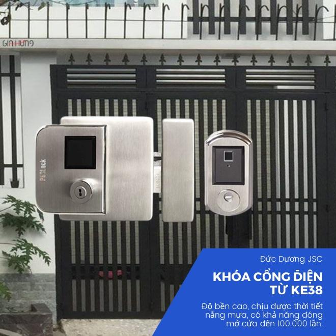 Khóa cổng thẻ KE38 cao cấp ngoài trời chống nước, chất liệu hợp kim, Mở khóa quẹt thẻ từ