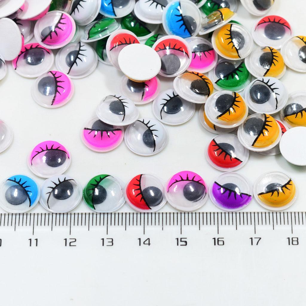 168 Piece Self Adhesive Sticky Wiggle Googly Eyelash Eyes Assorted Sizes for Kids Craft Scrapbooking 12mm