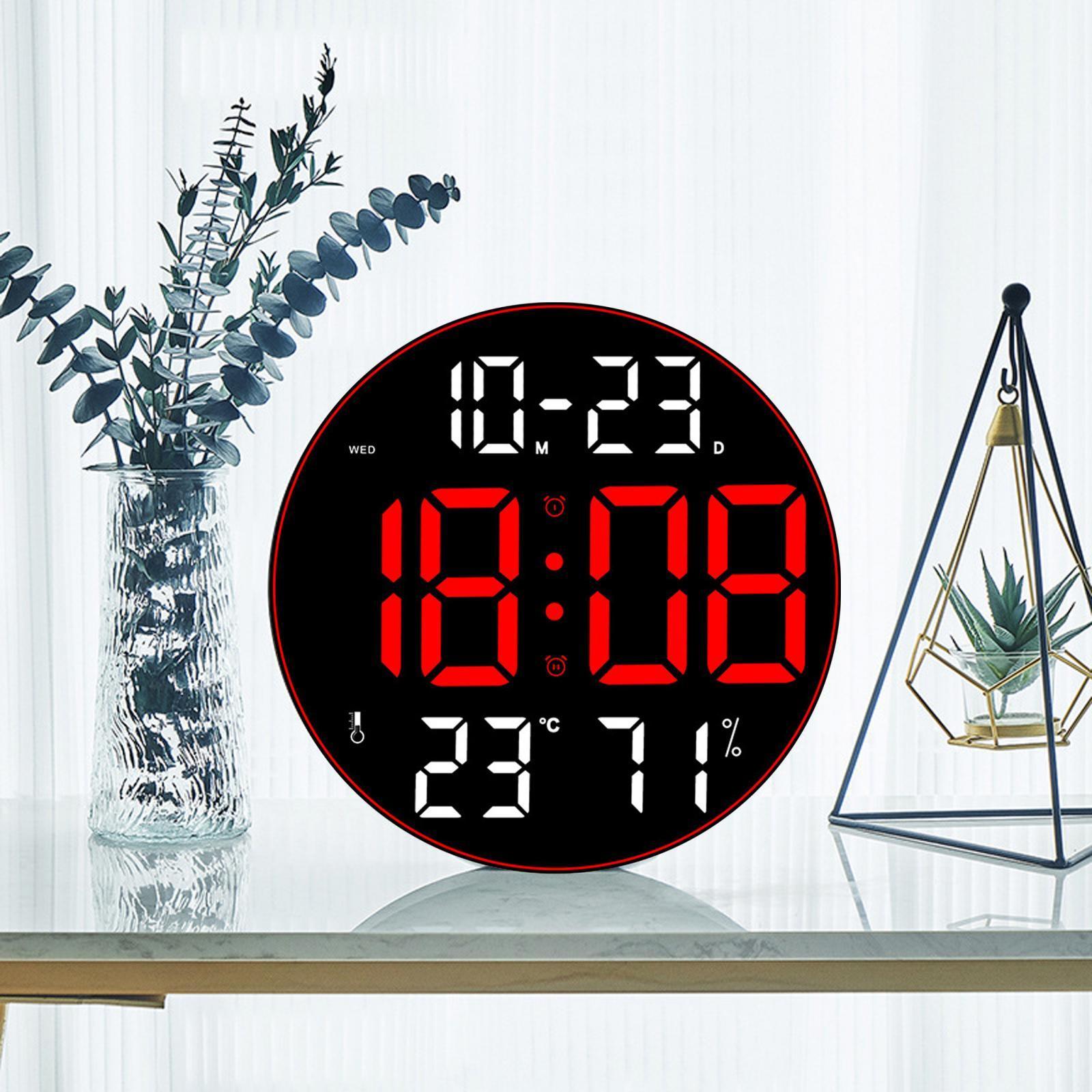 Digital Wall Clock 12inch LED Wall Desk Clock for Home Study Room Hotel Hall