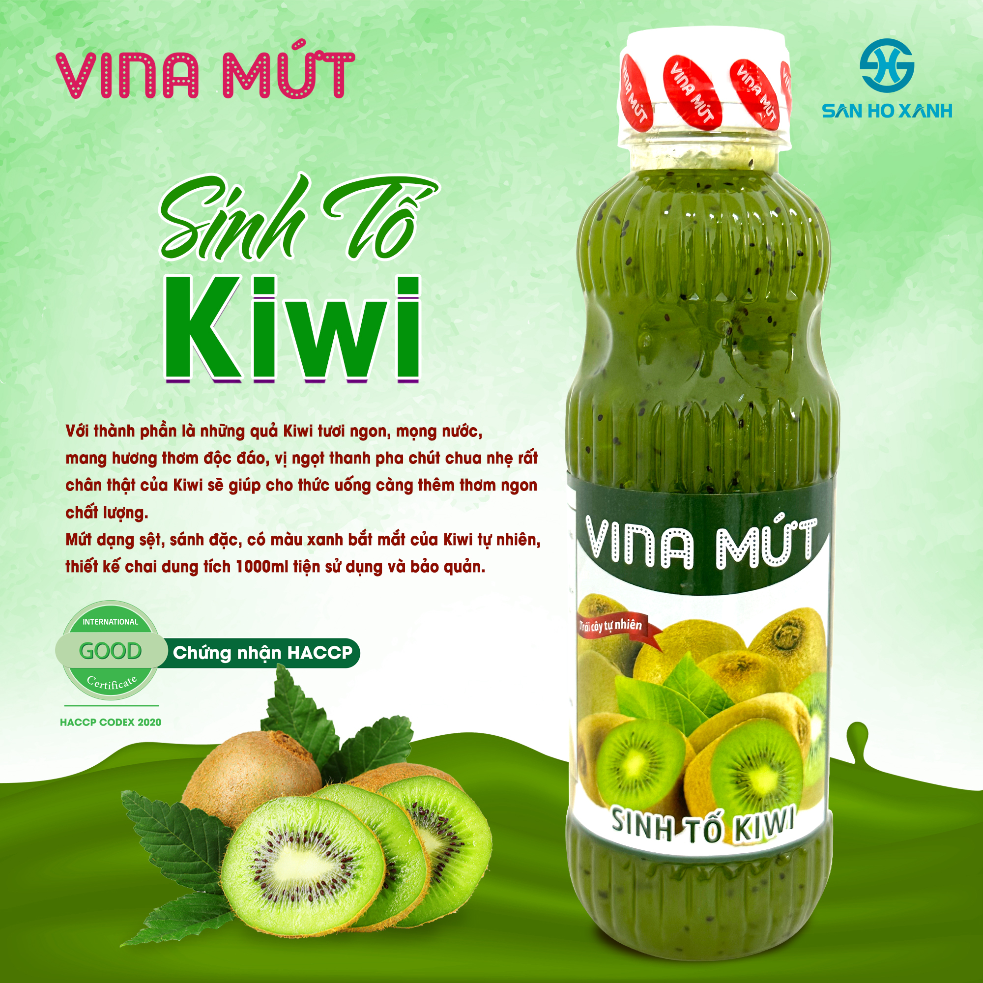 Sinh Tố VINA MỨT 1000ml - 10 Vị Trái Cây Tươi Tự Nhiên