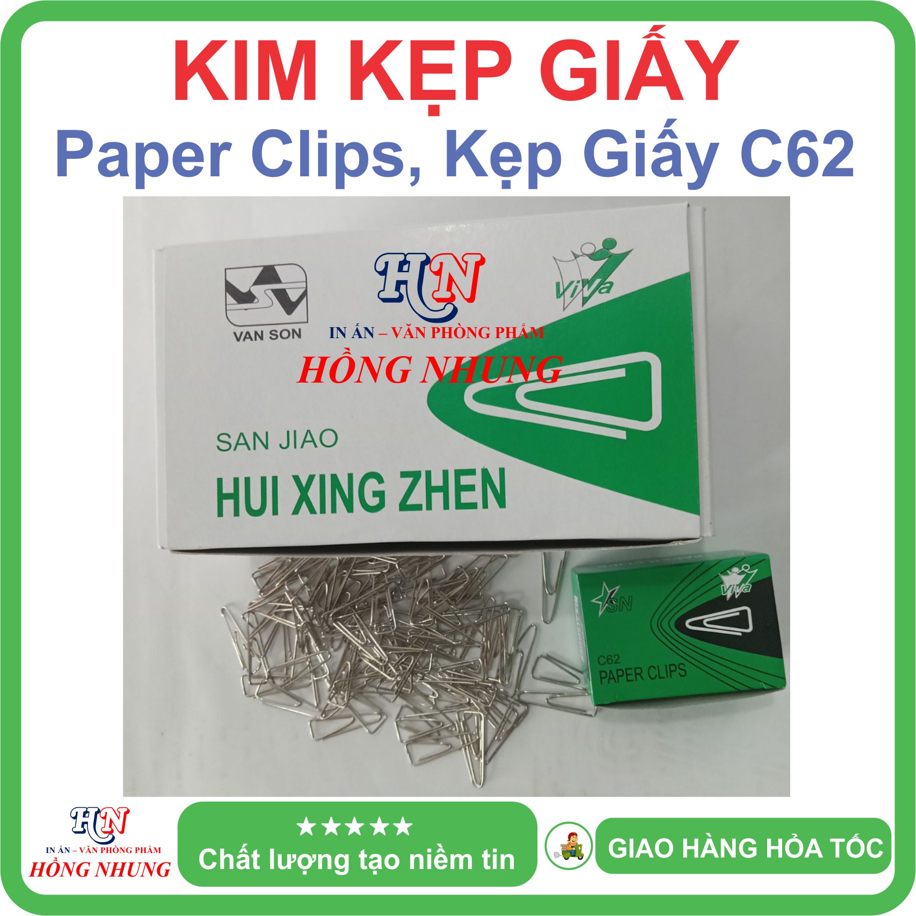 [SÉT] COMBO 10 Hộp Kim Kẹp C62, Loại 100 Cái Kim Kẹp Hình Tam Giác, Giúp Bạn Lưu Trữ Hồ Sơ Tài Liệu