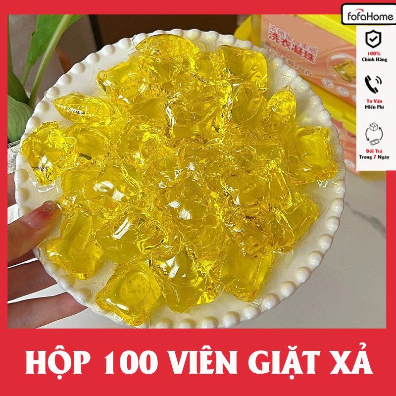 Hộp Viên Giặt Xả Quần Áo Thơm Lâu Tự Tan Tiện Lợi Thay Thế Cho Bột Giặt Và Nước Xả - Hàng chính hãng