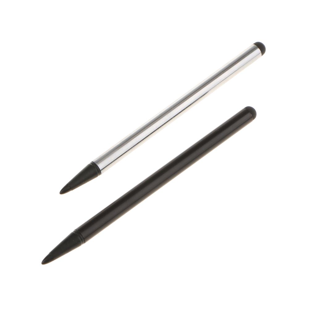 2Pieces Capacitive Pen Touch Screen Stylus Pens for Tablet/ipad Black+Silver