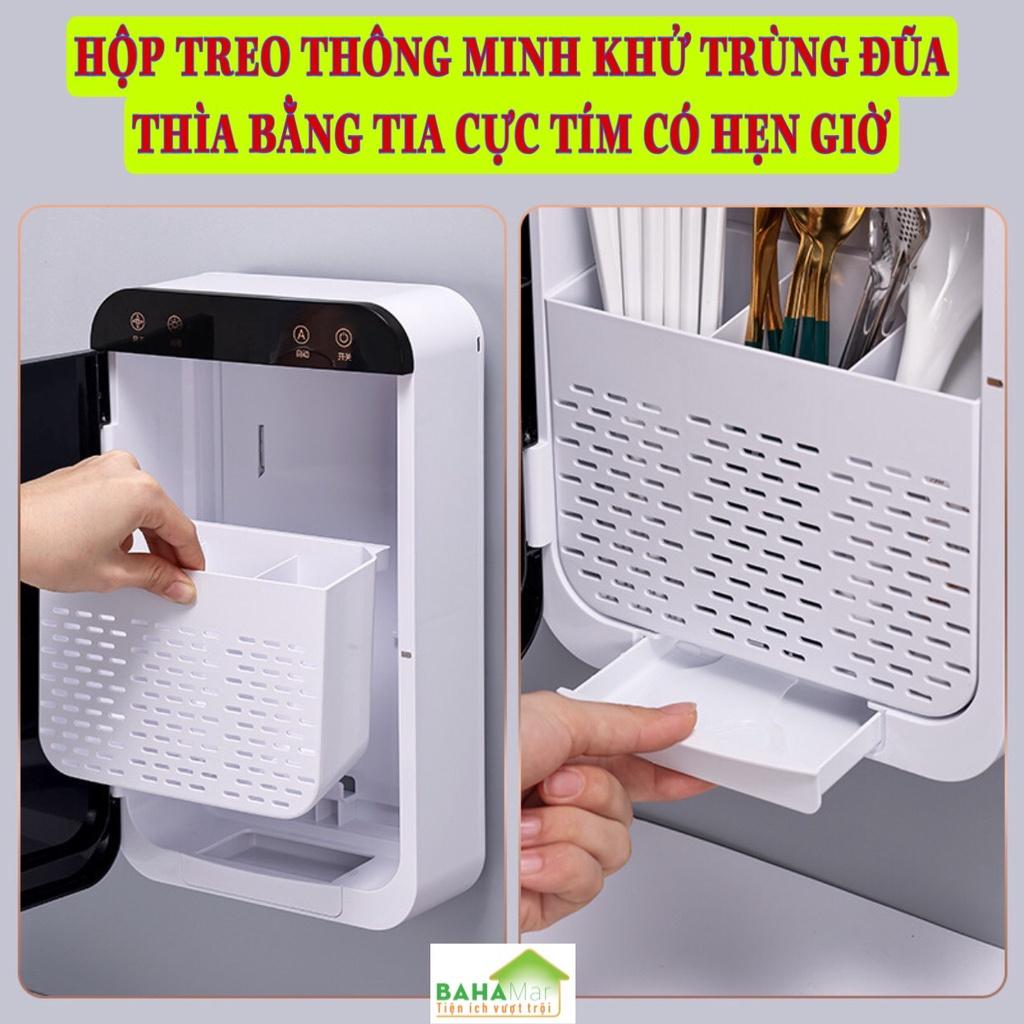 HỘP TREO THÔNG MINH KHỬ TRÙNG ĐŨA THÌA BẰNG TIA CỰC TÍM CÓ HẸN GIỜ thông minh khử trùng không có góc chết