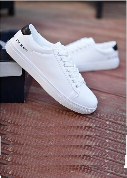 Giày Sneaker thể thao nam màu trắng Cổ thấp SN5037 Da Giày Việt Nam