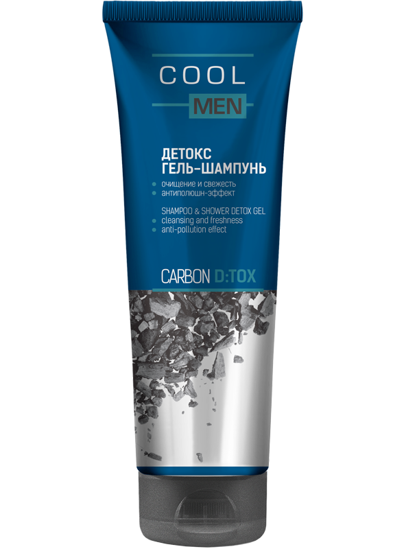 Tắm gội Cool Men 2in1 detox than tre hoạt tính giúp làm sạch tóc và cơ thể  250ml