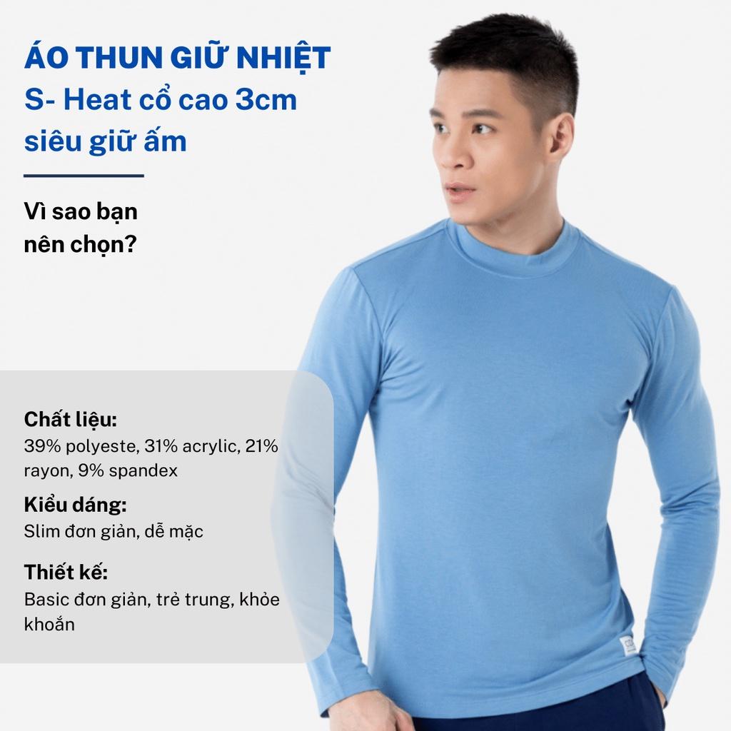 Áo giữ nhiệt body nam CIZA cao cấp thể thao vải heattech cổ 3cm giữ ấm công nghệ Nhật Bản size S M L XL ATNS16