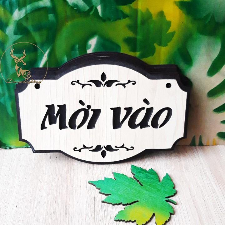 Bảng gỗ treo cửa trang trí chữ Welcome đón khách nhiều kiểu chữ lựa chọn-GoldenDeer