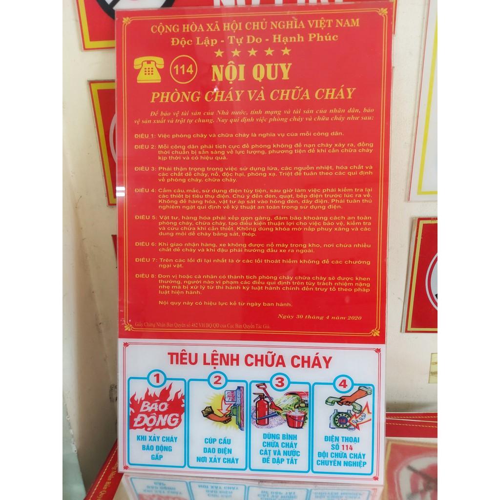 Bảng Tiêu Lệnh, Nội Quy Phòng Cháy Chữa Cháy