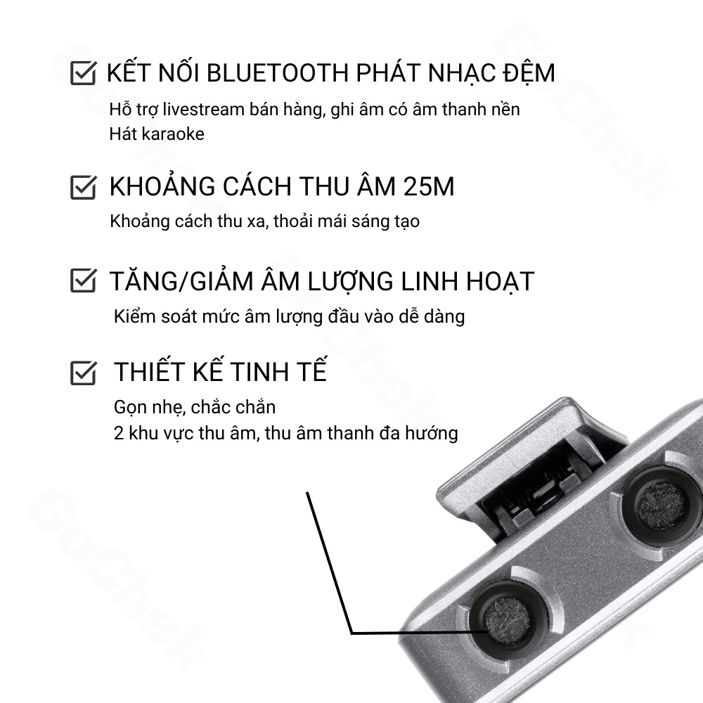 Micro thu âm không dây Sothing Gocheck D Ultra Plus, tích hợp sử dụng, đa thiết bị, đa chức năng- Hàng chính hãng