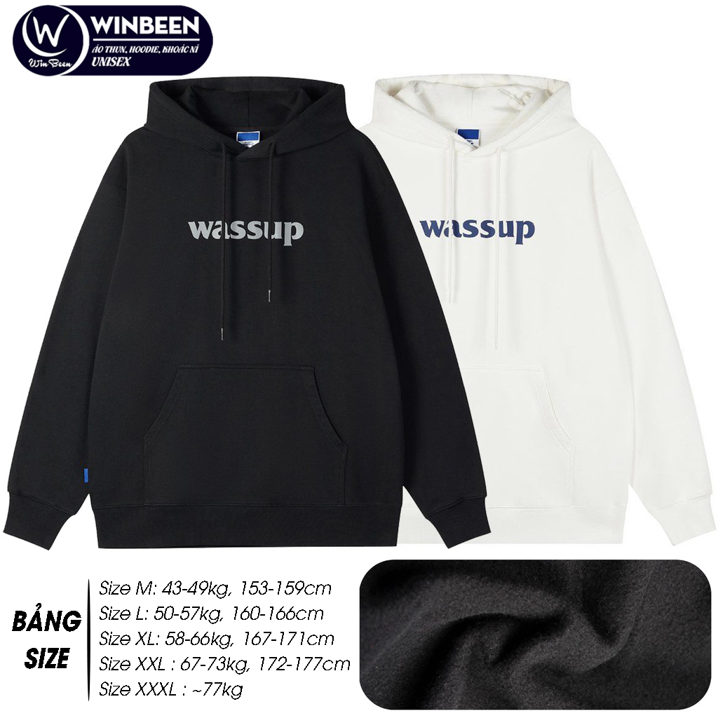 Áo khoác nỉ nam nữ Áo sweater hoodie nam nữ from rộng Wassup DC305