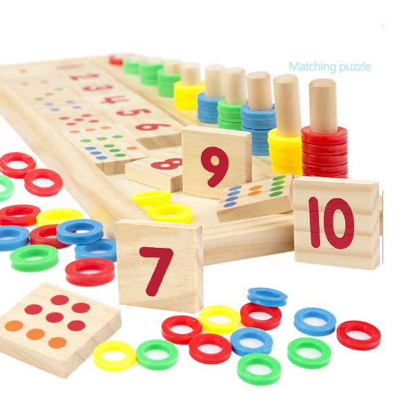Đồ chơi gỗ thông minh, bảng học toán theo phương pháp Montessori trực quan sinh động, bảng học số đếm bằng gỗ cho bé
