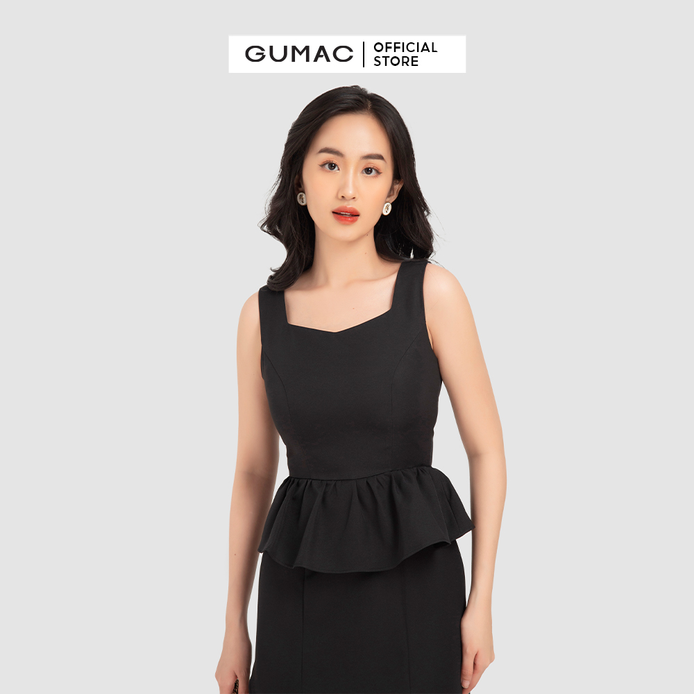 Đầm dáng ôm GUMAC DB12011 sát nách bèo tùng
