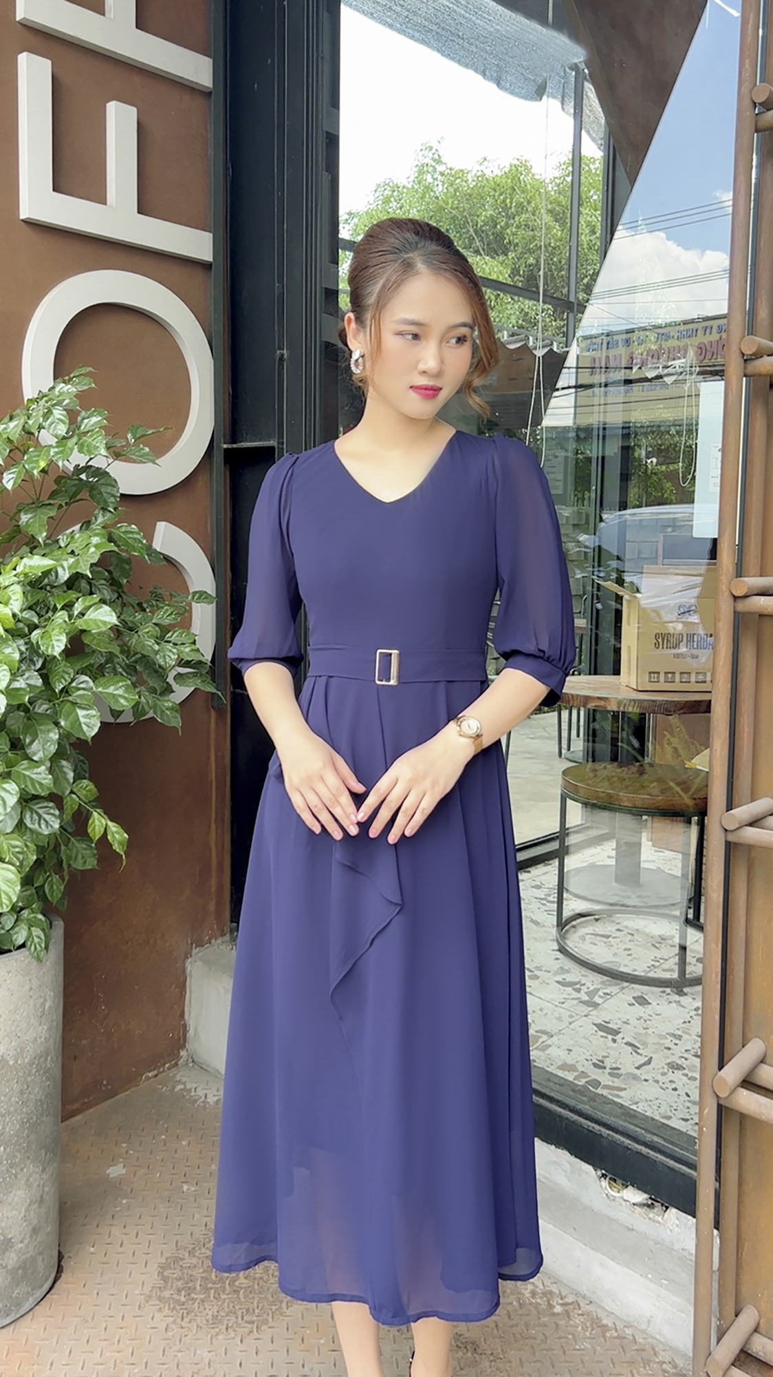 Đầm Quý Bà Sang Trọng [ Linh Trà ] (TM 481) Cao Cấp Vải Voan Chiffon Thoải Mái Quý Phái Bigsize Dễ Mặc Cho Tuổi Trung Niên