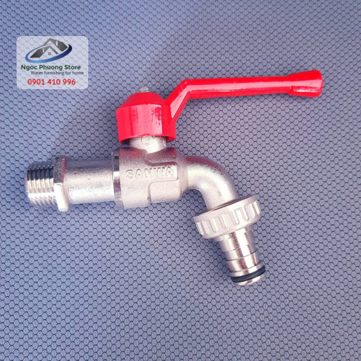 Vòi hồ, vòi nước, vòi vườn tay gạt dài Sanwa nhập khẩu Thái Lan CTK15
