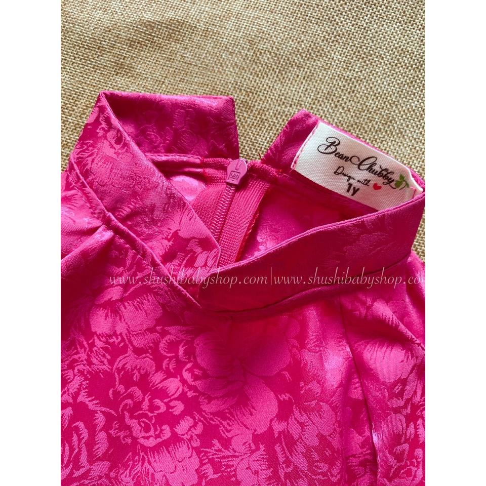 Áo Dài Lụa Truyền Thống Hàng Thiết Kế Cao Cấp Chubby Beans Thêu Tay Tinh Xảo