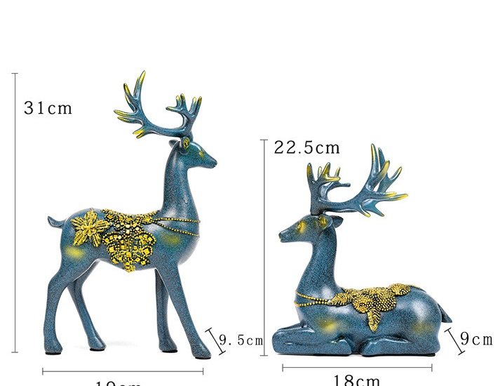 Cặp Hươu Xanh Trang Trí Phong Thủy 