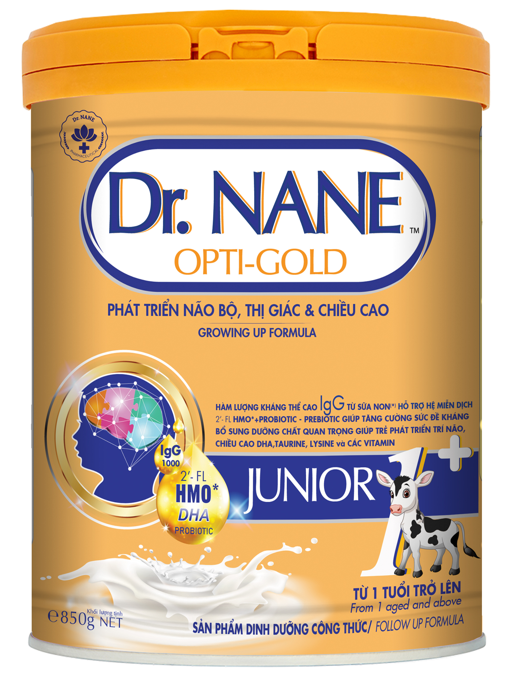 Sữa Dr.NANE JUNIOR 1+ phát triễn não bộ, thị giác, chiều cao, lon 800g