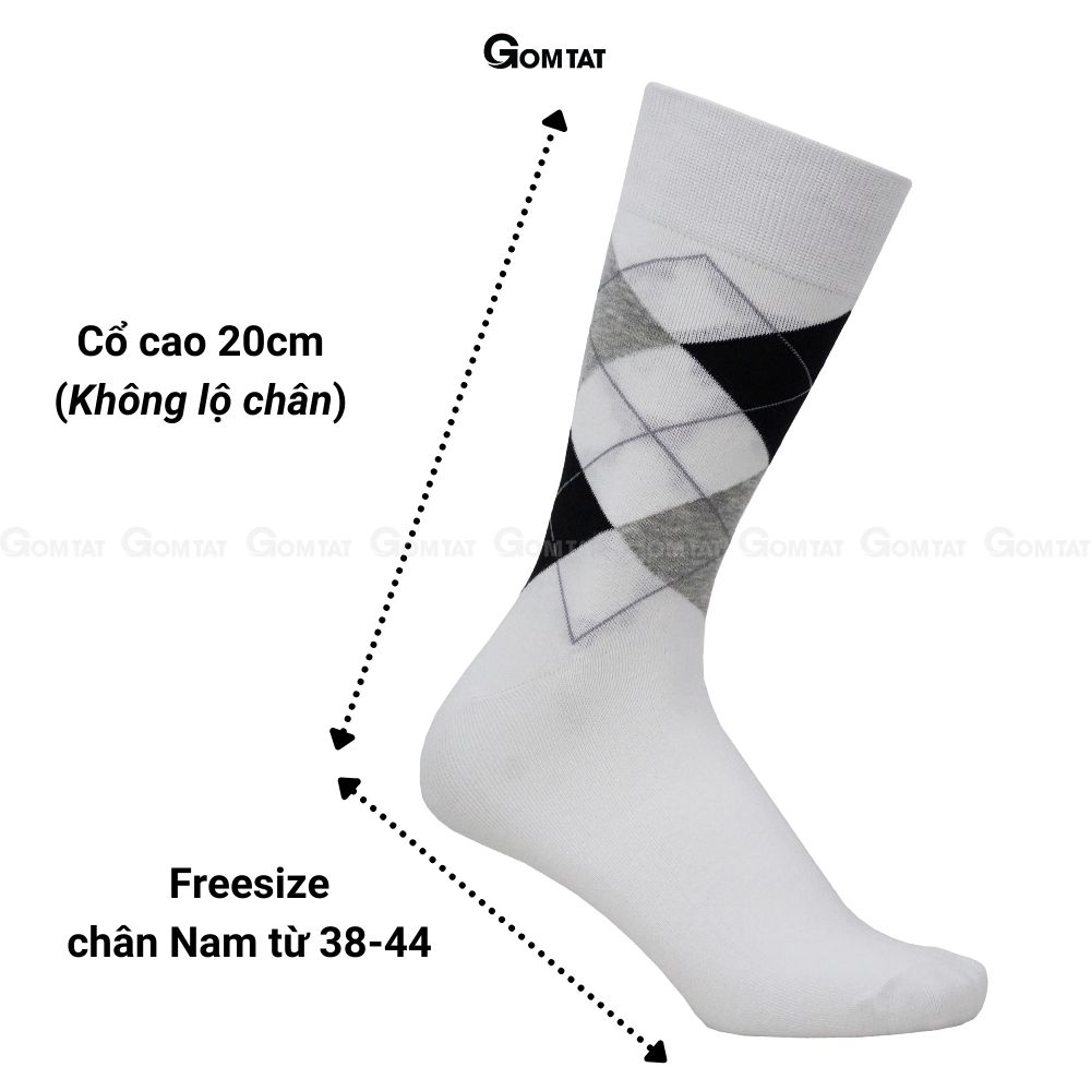 Tất Cổ Cao Nam họa tiết quả trám, Tất giày tây nam cao cấp phong cách Châu Âu