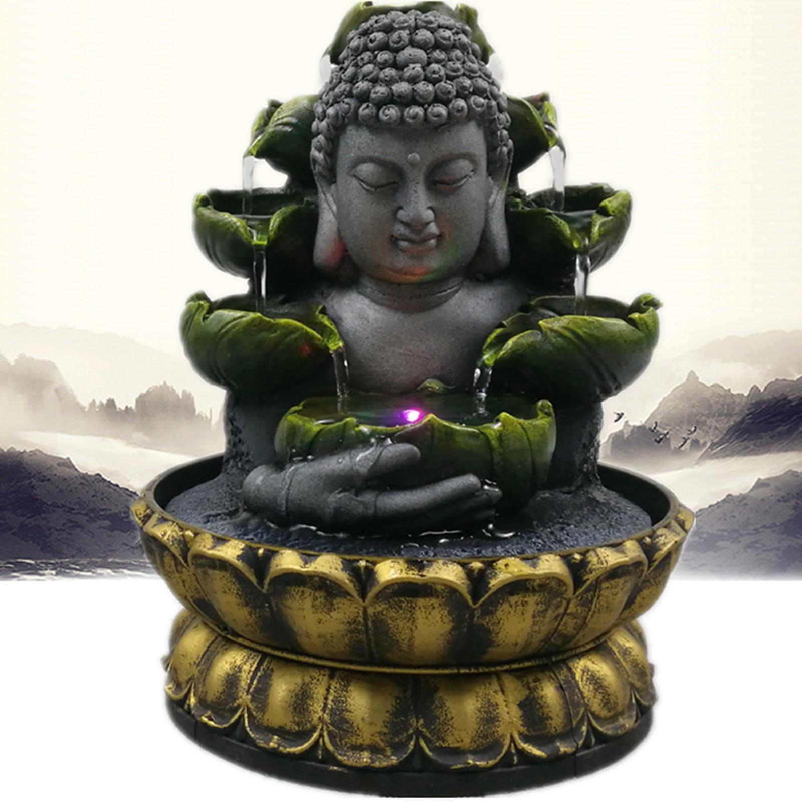 Buddha Tabletop Fountain Desk Bedroom Waterfall Home Ornament