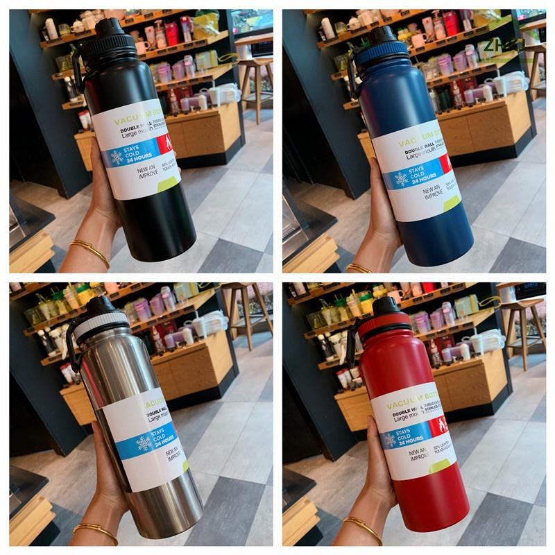 Bình Nước Giữ Nhiệt Bằng Thép Không Gỉ Dung Tích 600ML 800ML 1000ML 4 Màu Tùy Chọn