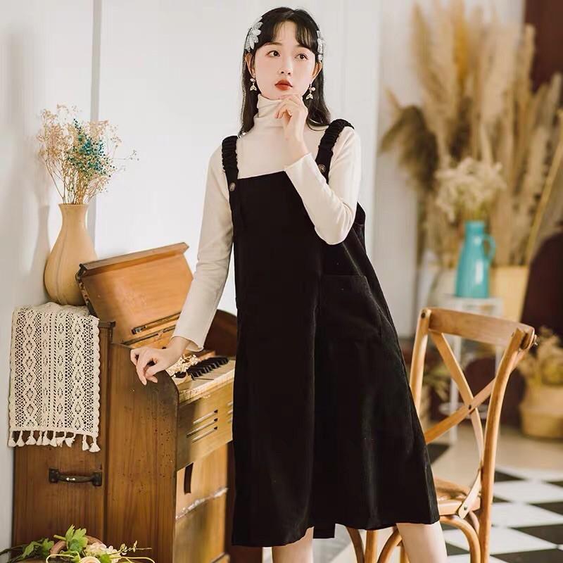 Mua Set Áo Len Mix Chân Váy Yếm Nhung Siêu Xinh Combo Áo Len Cổ 3p Kèm Yếm  Nhung  Tiki