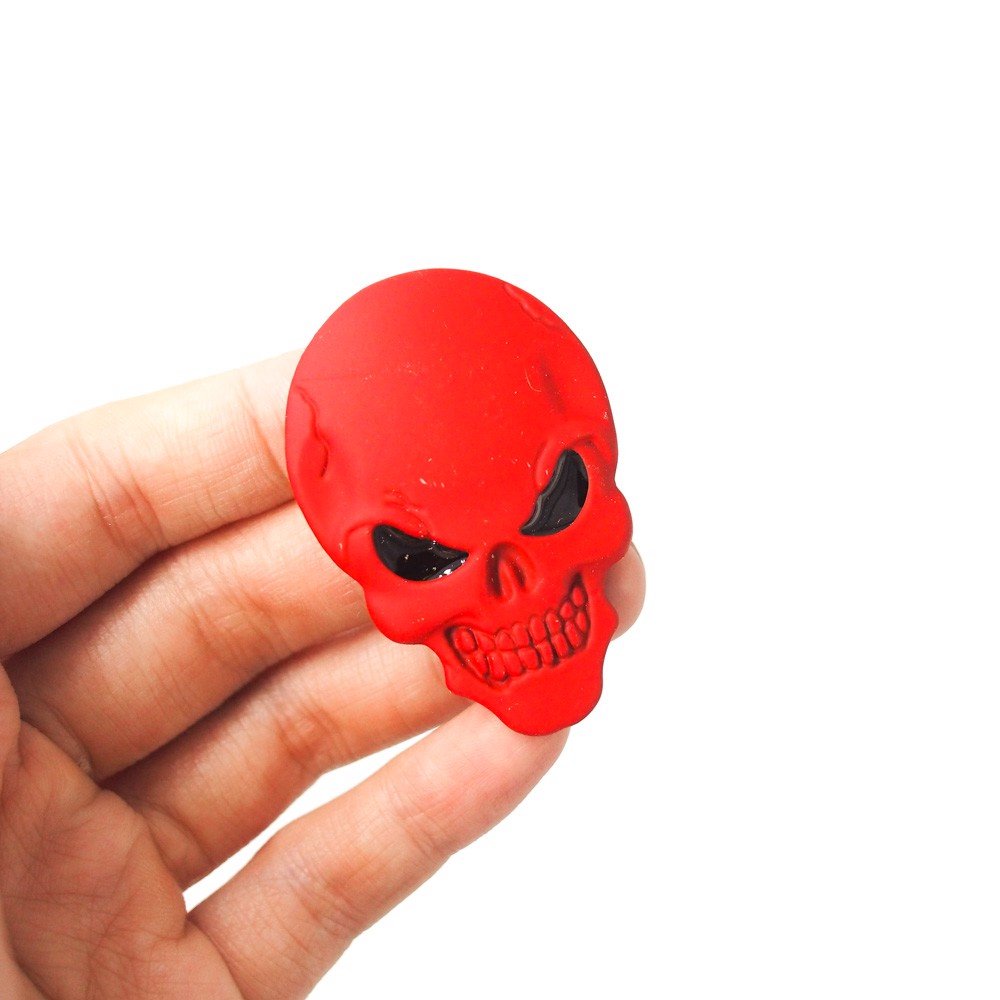 Skull Đỏ - Sticker hình dán metal kim loại 3D