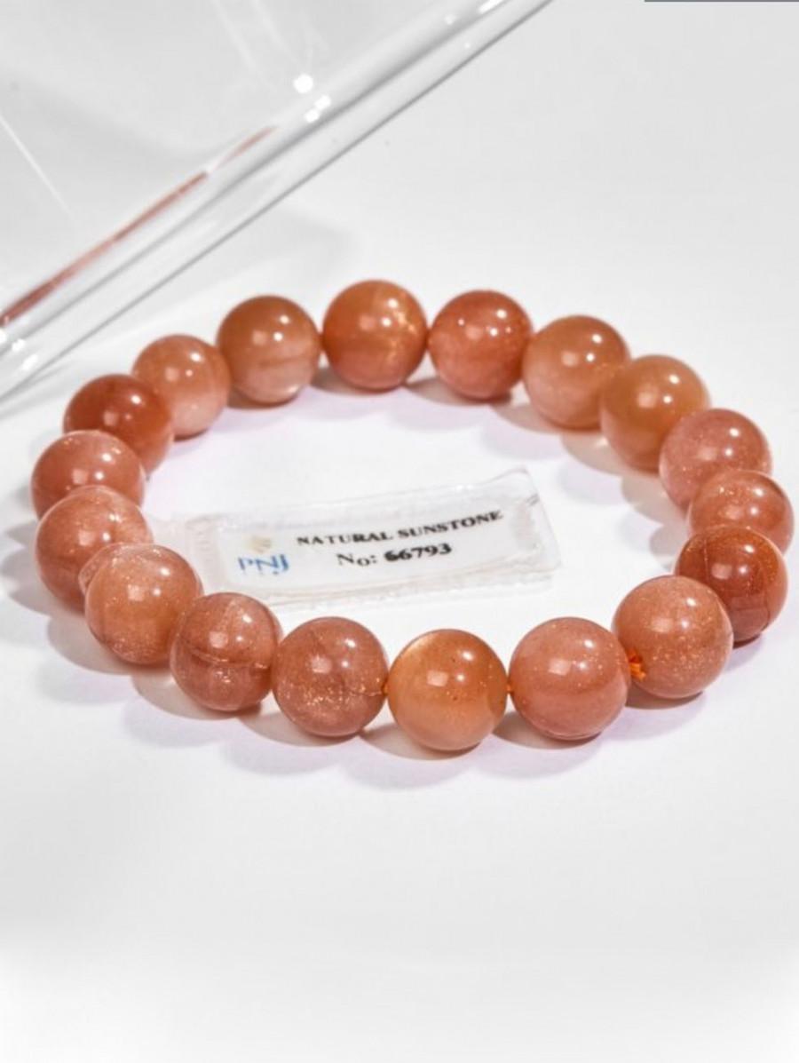 Gembank Lắc Tay Đá Mặt Trời Sunstone 9MM Kèm Giấy Kiểm Định PNJ