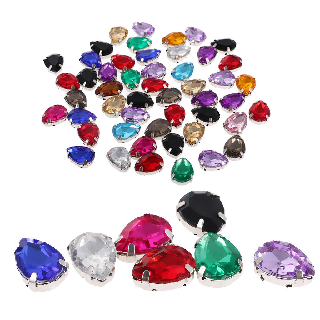 100 PCS 10*14 Mm Hình Bầu Dục Waterdrop Acrylic Ren Nút Phối Màu Cho Đồ Thủ Công