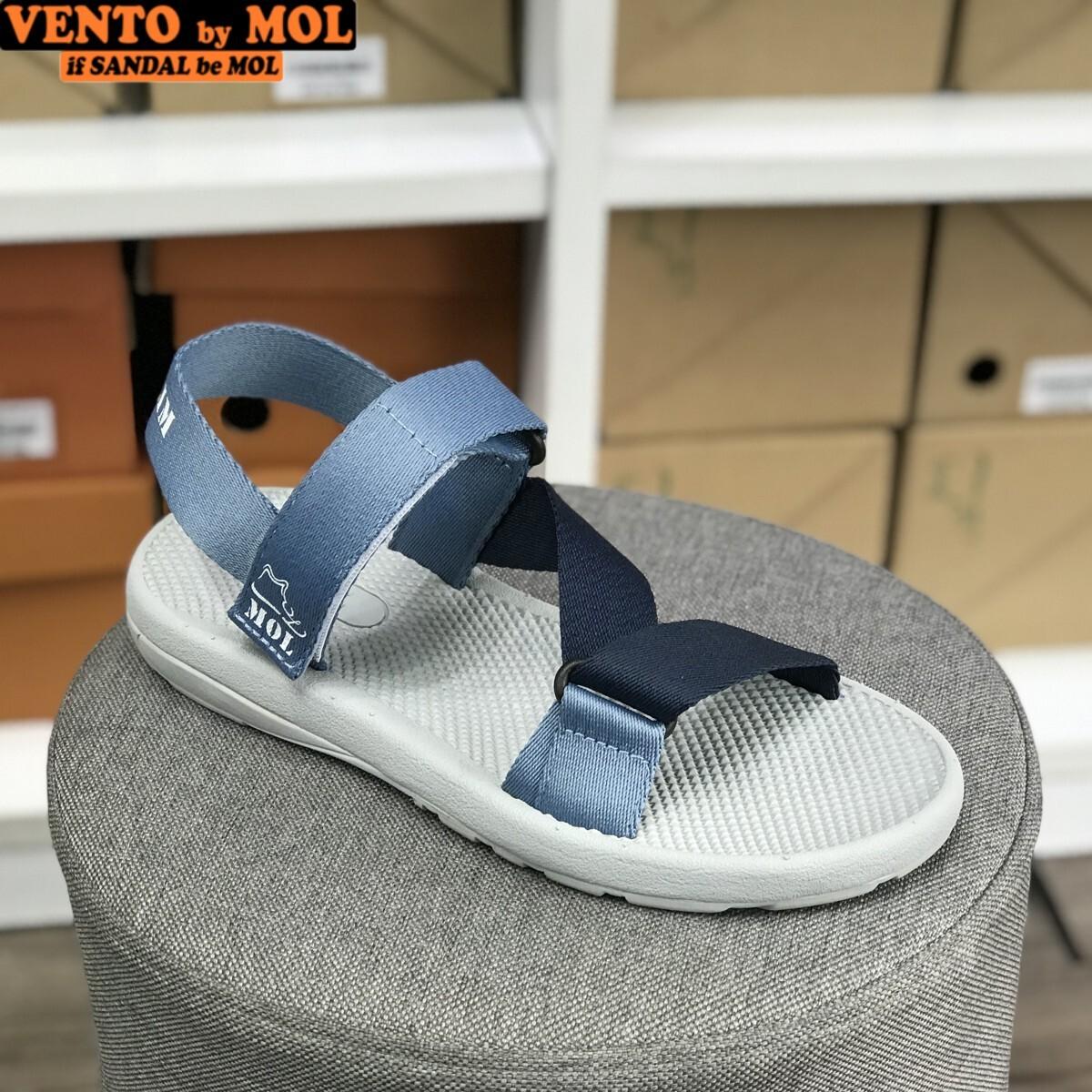 Giày sandal unisex nam nữ quai chéo vải dù đế mõng Slim có quai hậu cố định hiệu MOL mang đi học du lịch MS1166P