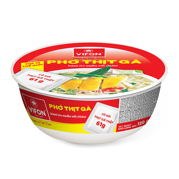 Thùng 12 Tô Phở Vifon Thịt Gà (120g / Tô)