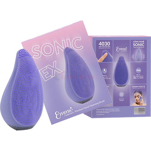 Máy rửa mặt Emmié By Happyskin Premium Facial Cleansing Brush Sonic EX - Hàng chính hãng