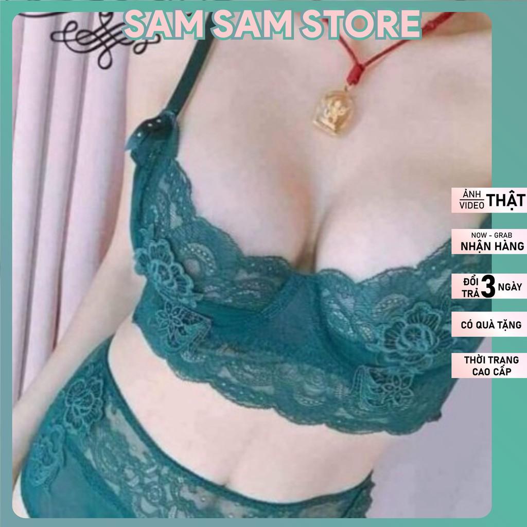 ️Có Quà Tặng️ Bộ Charm Không Mút Ren Hoa Hồng Siêu Sexy Hàng Cao Cấp