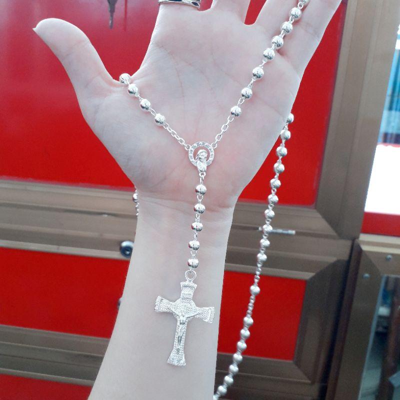 Dây chuỗi mân côi bạc thánh giá YN JEWELRY