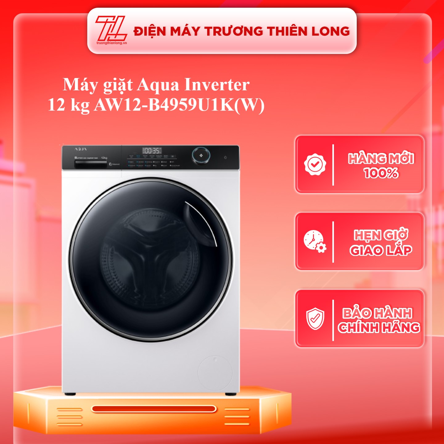 AW12-B4959U1K(W) - Máy giặt Aqua Inverter 12 kg AW12-B4959U1K(W) - Hàng Chính Hãng - Chỉ Giao Hồ Chí Minh
