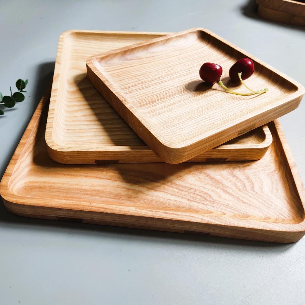 Khay Gỗ Tần Bì Vuông 22x22cm, Khay Đựng Trái Cây, Chụp Ảnh Trang Trí