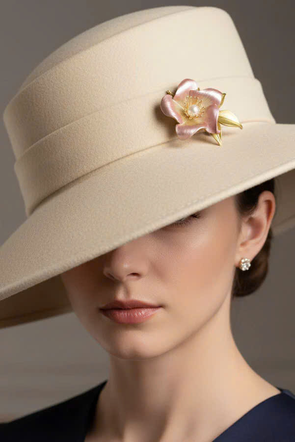 Trâm Cài Áo Vest, Áo Dài Hoa Đính Ngọc Trai Baroque Hồng thời trang thiết kế Hity ACC437